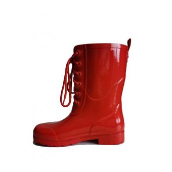 lace up mid rubber rain boot